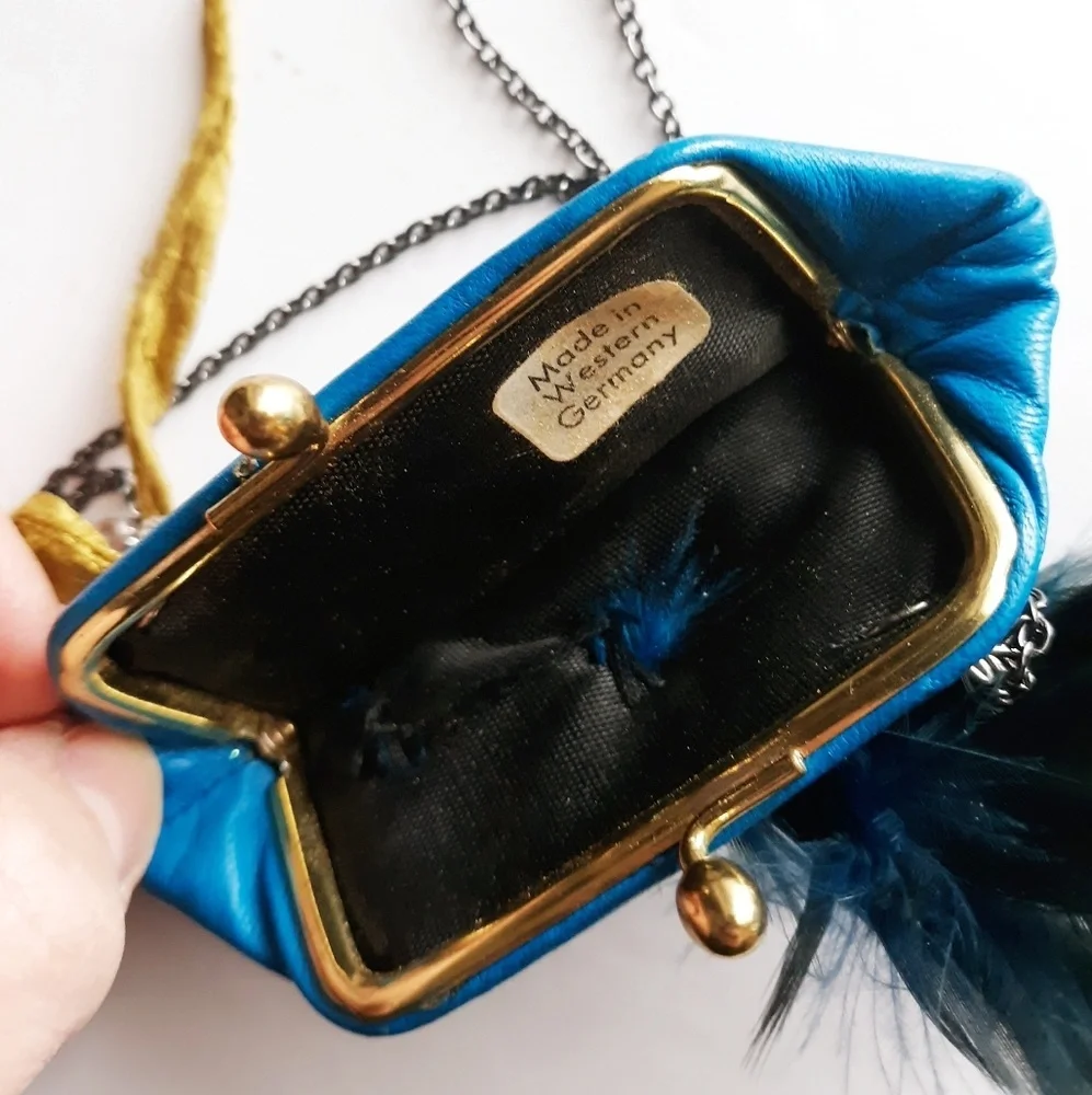 Artisan Upcycled Art Deco Pouch Necklace - Picture 5 of 8